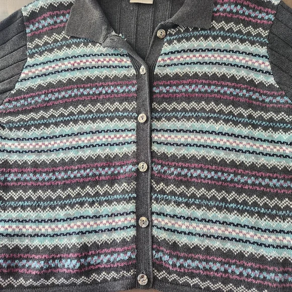 Liz Claiborne Button-Up Knit Vintage Sweater – Size Medium - Picture 3 of 8